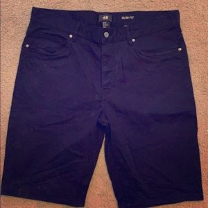 Blue Slim Fit Chino Shorts- H&M